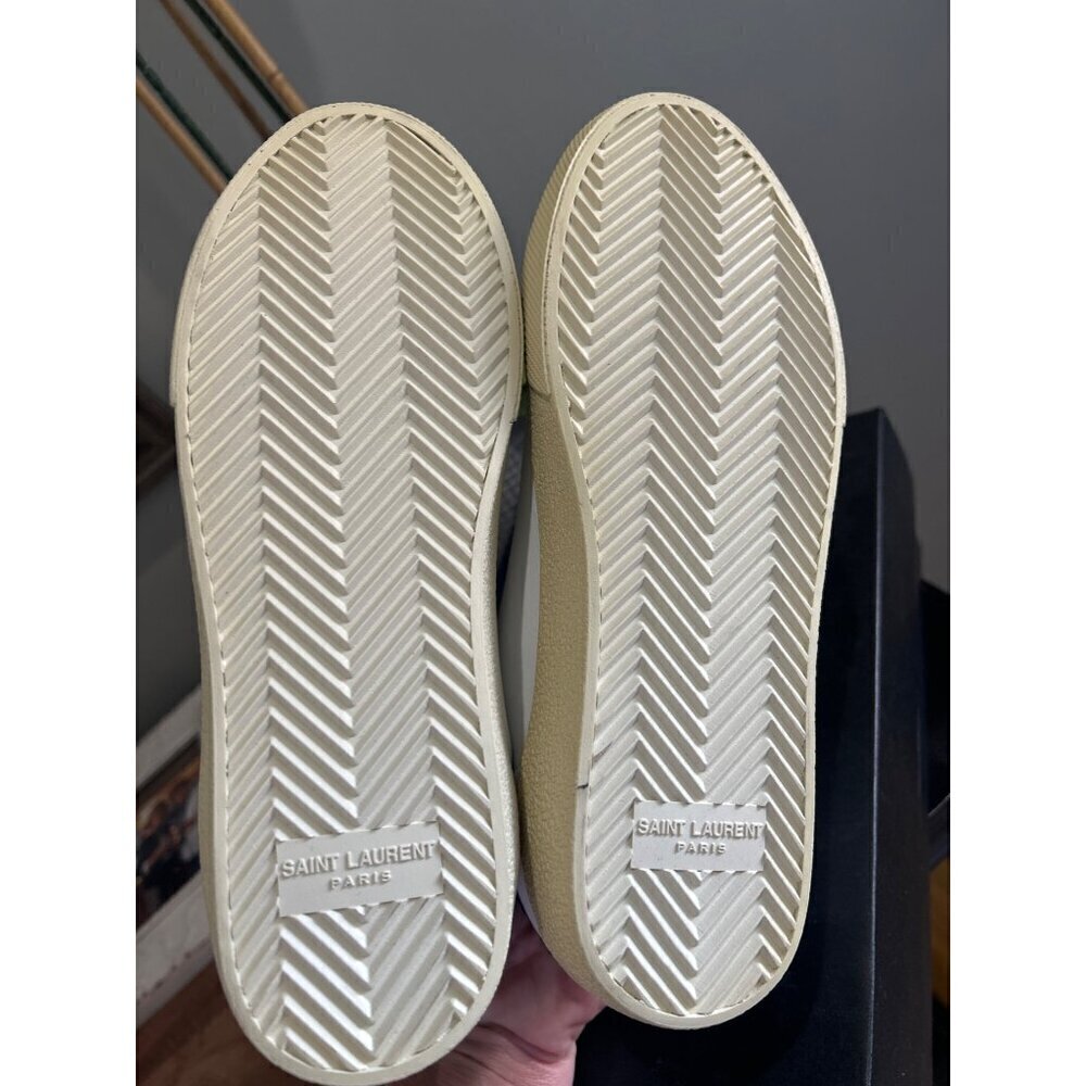 Saint Laurent Court Classic Sl/06 Embroidered Sneakers White Womens 36 6 - Picture 12 of 14